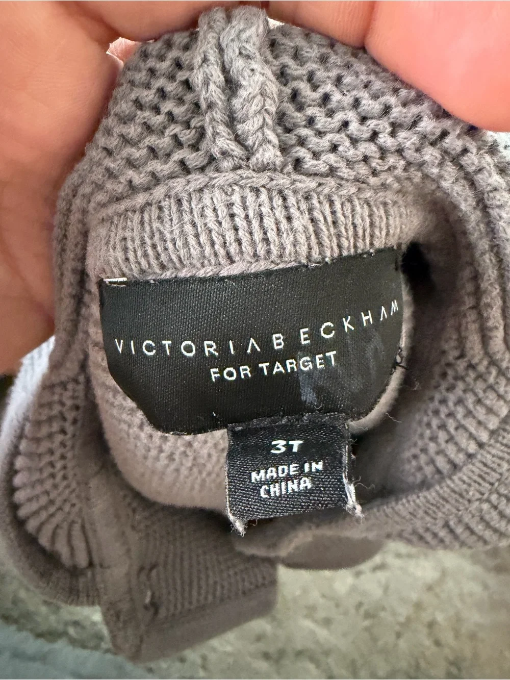 Victoria Beckham Kids Hooded Knit Jacket in Gray